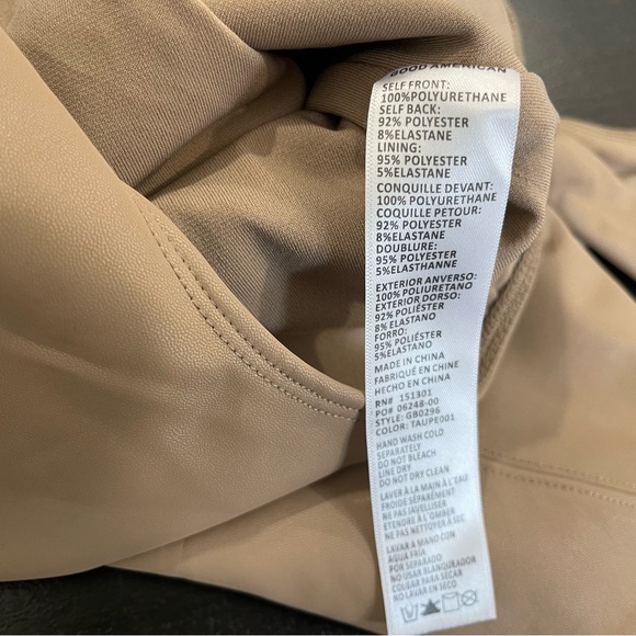 NWT Good American U-Neck Corset Faux Leather Taupe Bodysuit Sz 3/Large - Picture 9 of 12